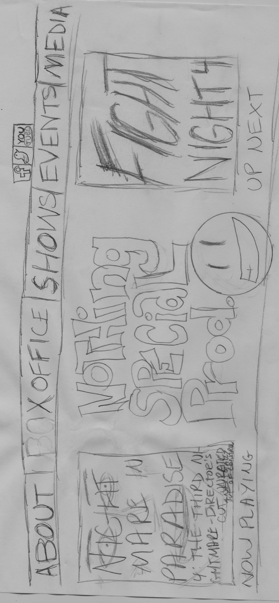Website brief sketch - Nothing Special Productions