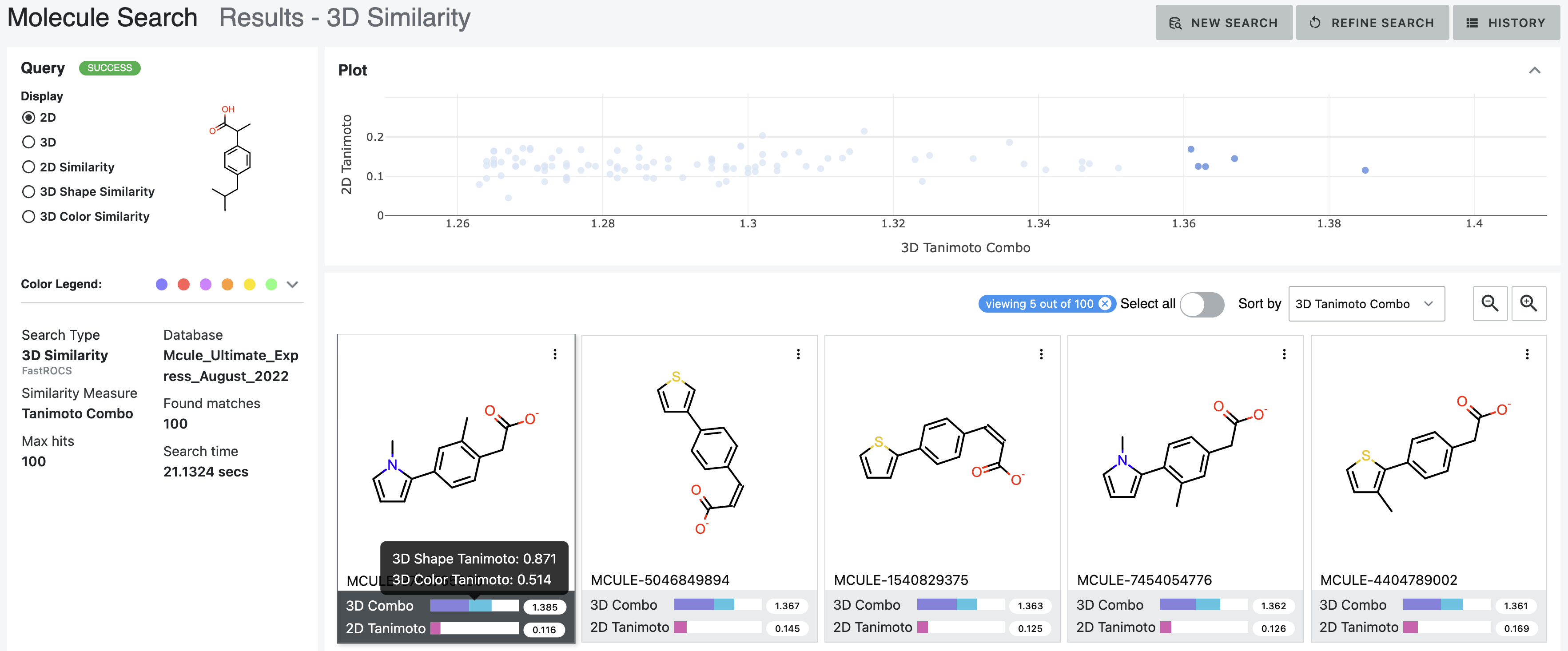 Molecule Search interface 4
