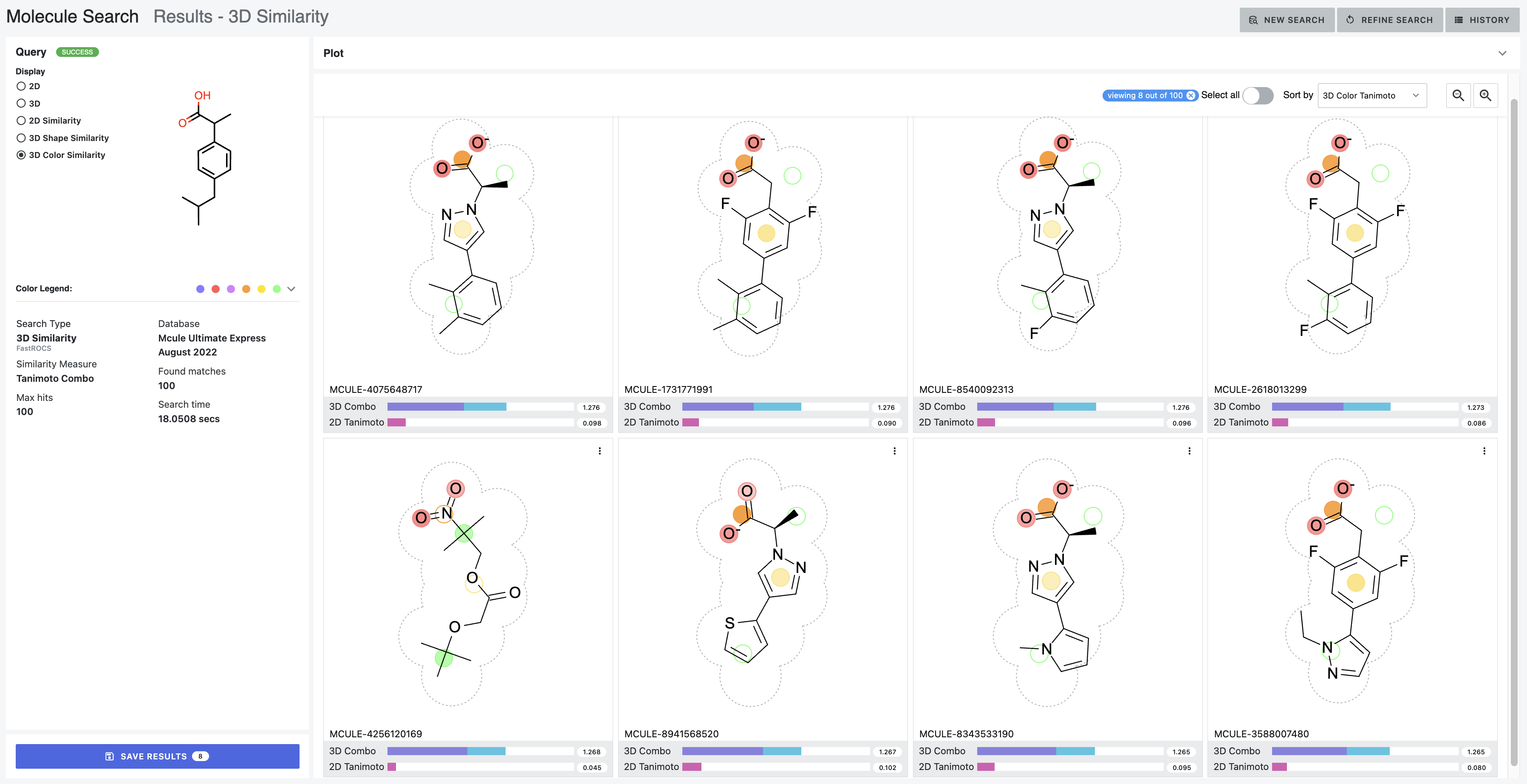 Molecule Search interface 8